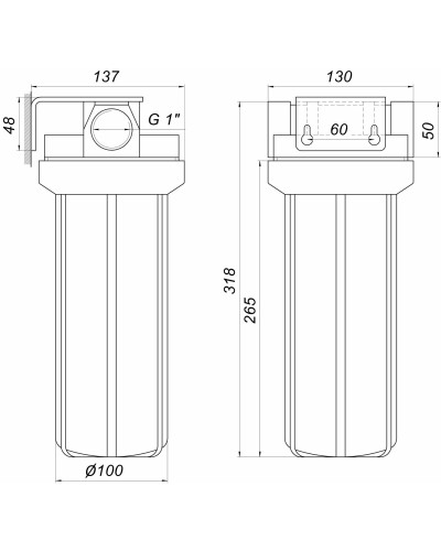 Посилена фільтр-колба для гар. води Bіо+ systems HTS-10, 1″