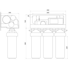 Система зворотного осмосу OasisPro, насос + ПЛАСТ. бак, мінералізатор, блок керування BSL02M-RO-75