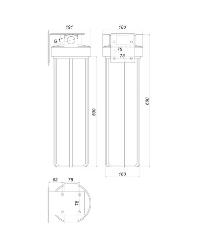 Фільтр-колба + ПП картридж ПРОЗОРА Bіо+ systems SL20TS-BB Big Blue 20″, 1″