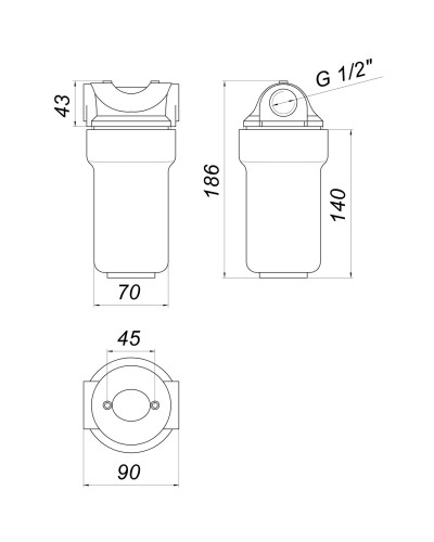 Фільтр-колба для котлів (поліфосф. сіль) Bіо+ systems SL25, 1/2″