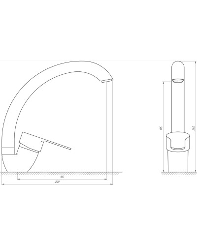 Змішувач для кухні DOMINO ELLIPSE DCC-203S