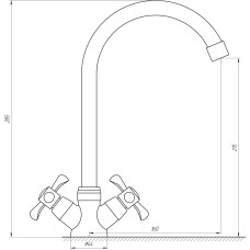 Змішувач для кухні DOMINO DK-H1-2N-GREEN