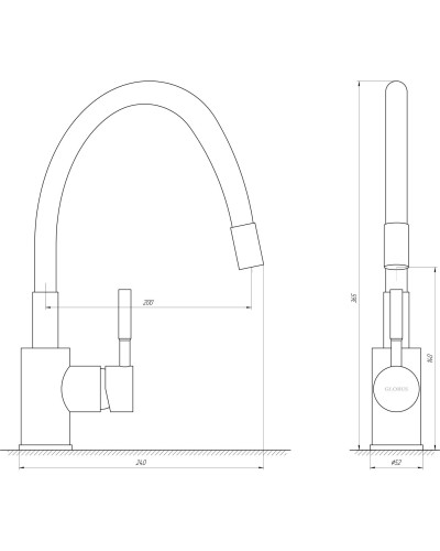 Змішувач для кухні Globus Lux LAZER GLLR-0203SB