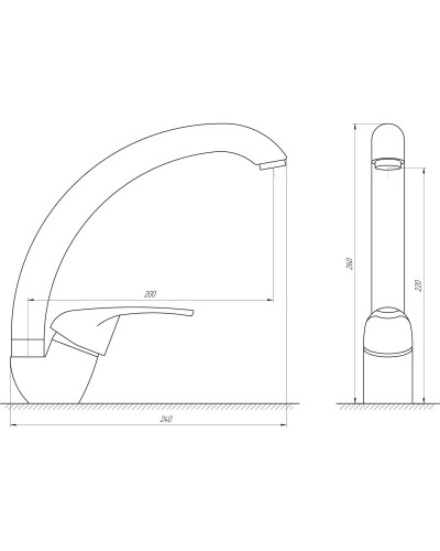 Змішувач для кухні Globus Lux Solly GLSO-0203S-2-ARENA