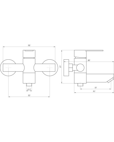 Змішувач для ванни Globus Lux RING SR-102N