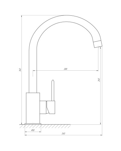 Змішувач для кухні TOPAZ BARTS TB 07403-H36-AU