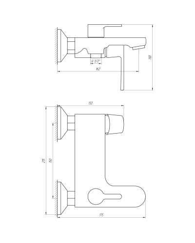 Змішувач для ванни Globus Lux Laguna GLA-0102N-10-BB