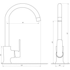Змішувач для кухні Globus Lux Laguna GLA-0203SL-10-BB
