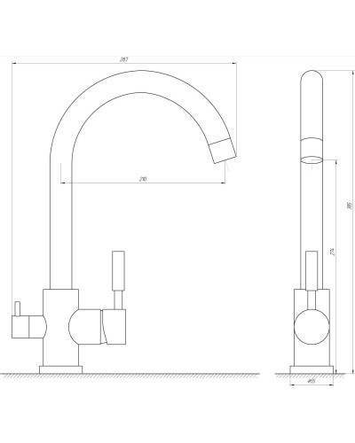 Змішувач для кухні під осмос Globus Lux LAZER GLLR-0333-11-GRAPHITE