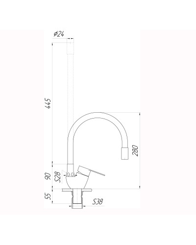 Змішувач для кухні Globus Lux MAIN SM-203SB