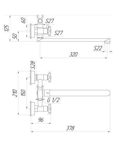 Змішувач для ванни Globus Lux DUKAT SD4-208