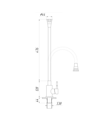 Змішувач для кухні Globus Lux Alpen SBT1-203SA-B01