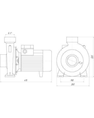 Насос вiдцентровий BP-7B 2,2 кВт SAER (63,0 м3/год, 19,4 м) однофазний