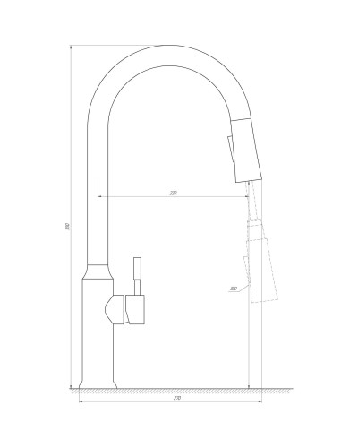 Змішувач для кухні Globus Lux ALPEN SBT1-2033-GP