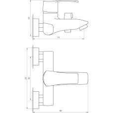 Змішувач для ванни Globus Lux QUEENSLAND GLQU-102N