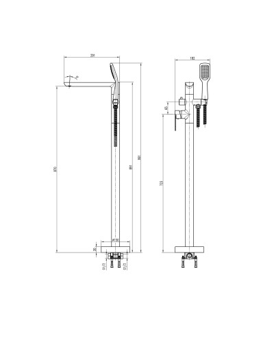 Змішувач для ванни TOPAZ BARTS TB 07113-H36