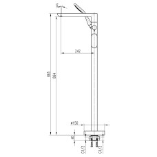 Змішувач для ванни TOPAZ BARTS TB 07113-H36