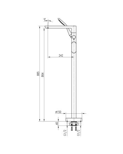 Змішувач для ванни TOPAZ BARTS TB 07113-H36