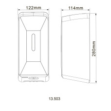 Дозатор сенсорний для антисептика/рідкого мила HOTEC 13.503 ABS White,1000мл,(DC 4*1.5V-тип C-LR14)