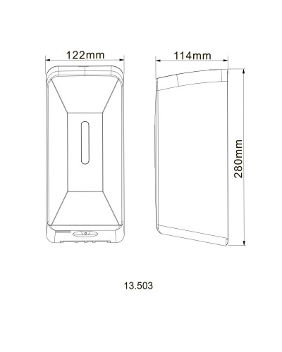 Дозатор сенсорний для антисептика/рідкого мила HOTEC 13.503 ABS White,1000мл,(DC 4*1.5V-тип C-LR14)