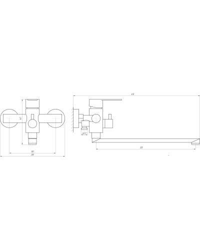 Змішувач для ванни Globus Lux RING SR-208