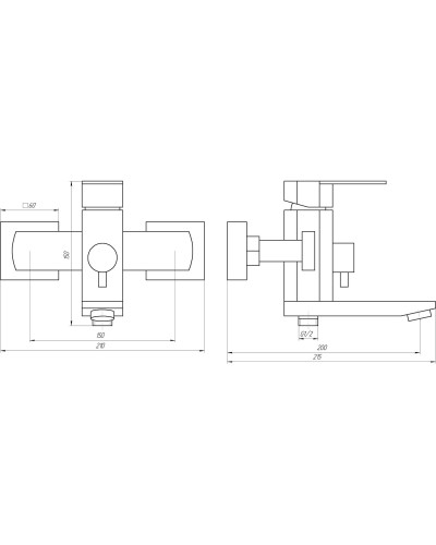 Змішувач для ванни Globus Lux Sorento SQ-102NHR