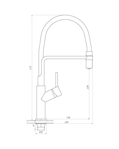 Змішувач для кухні Globus Lux DENVER Flex GDF-32-00-03