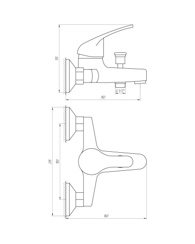 Змішувач для ванни Globus Lux Solly GLSO-0102