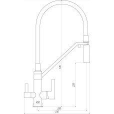 Змішувач для кухні під осмос TOPAZ ZARA TZ 8812-H24-S