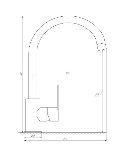 Змішувач для кухні TOPAZ BARTS TB 07403-H36-W