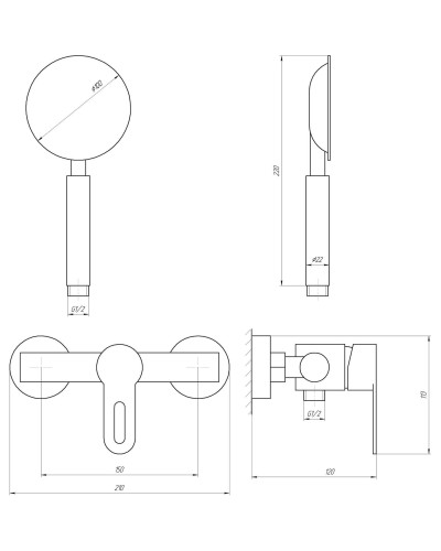 Змішувач для душу Globus Lux RING SR-105