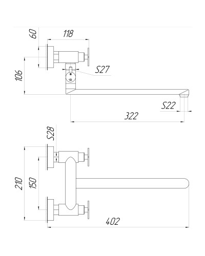 Змішувач для ванни Globus Lux DUKAT-8 SD8-108