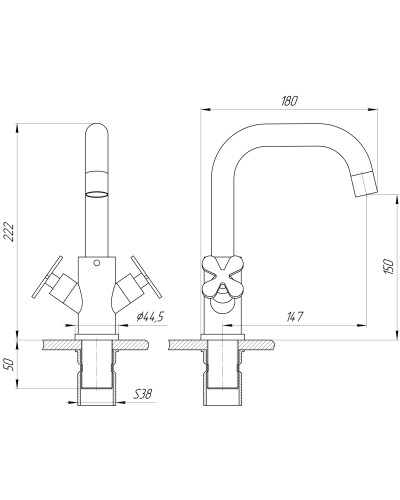 Змішувач для умивальника Globus Lux DUKAT-8 SD8-101S