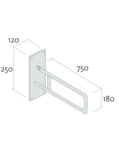 Поручень настінний рухомий 750