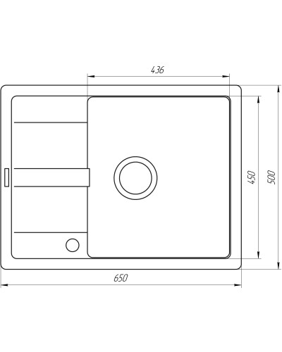 Гранітна мийка Mira ONZA чорний 650 х 500 мм