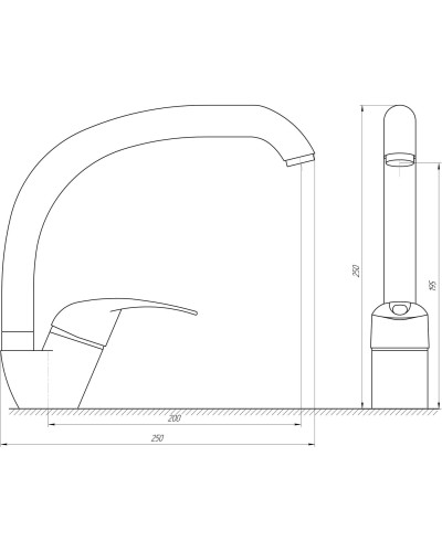 Змішувач для кухні Globus Lux Smart GLSM-0203S