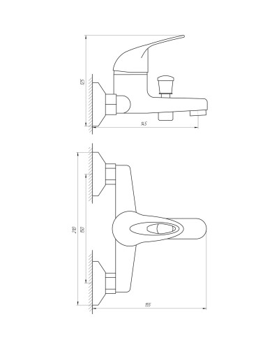 Змішувач для ванни Globus Lux Sena GLS-102