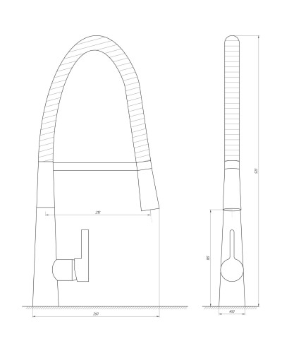 Змішувач для кухні Globus Lux LAZER GLLR-1032-StSTEEL