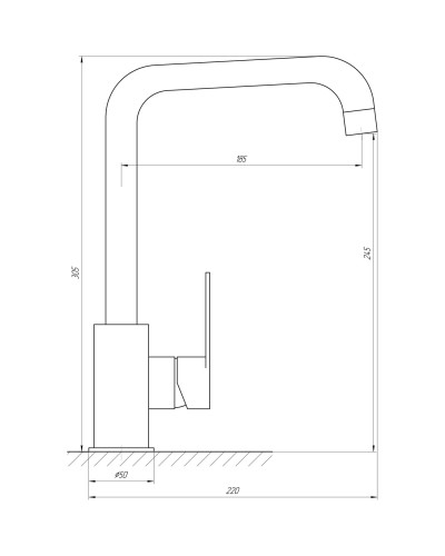 Змішувач для кухні TOPAZ BARTS TB 07423-H36