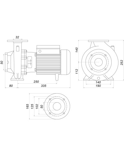 Насос моноблочний IR 32-125A 1,5 кВт SAER (20 м3/год, 25,4 м)