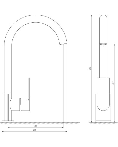 Змішувач для кухні Globus Lux Niagara GLN-0203S