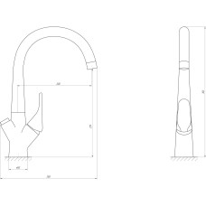 Змішувач для кухні під осмос Globus Lux LAZER GLLR-0222