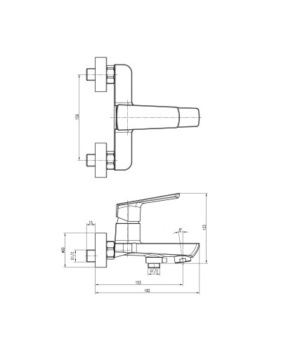 Змішувач для ванни TOPAZ LEXI TL21101A-H57-0