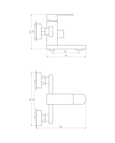 Змішувач для ванни Globus Lux SICILIA SBQ-102N-BB