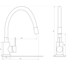 Змішувач для кухні TOPAZ CORSICA TC 8853-04-GR