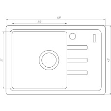 Гранітна мийка Mira MONTI чорний 620 х 435 мм