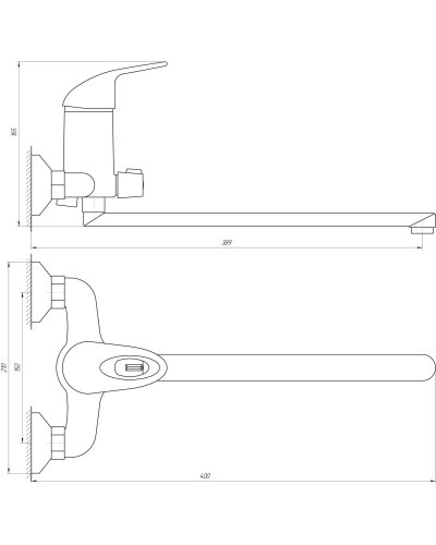 Змішувач для ванни Globus Lux Smart GLSM-0208