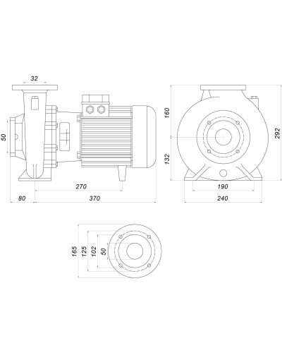 Насос моноблочний IR 32-160A 3,0 кВт SAER (20 м3/год, 37 м)