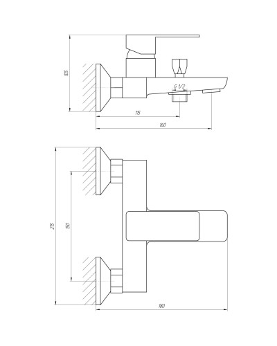 Змішувач для ванни Globus Lux Milano GLM-0102