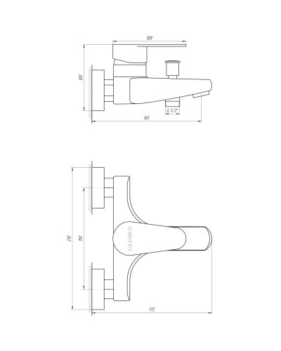 Змішувач для ванни Globus Lux MAIN SM-102